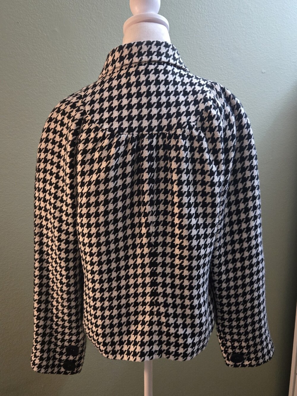 Mossimo Women's Black & White Houndstooth Peacoat-Style Blazer - Picture 2 of 9